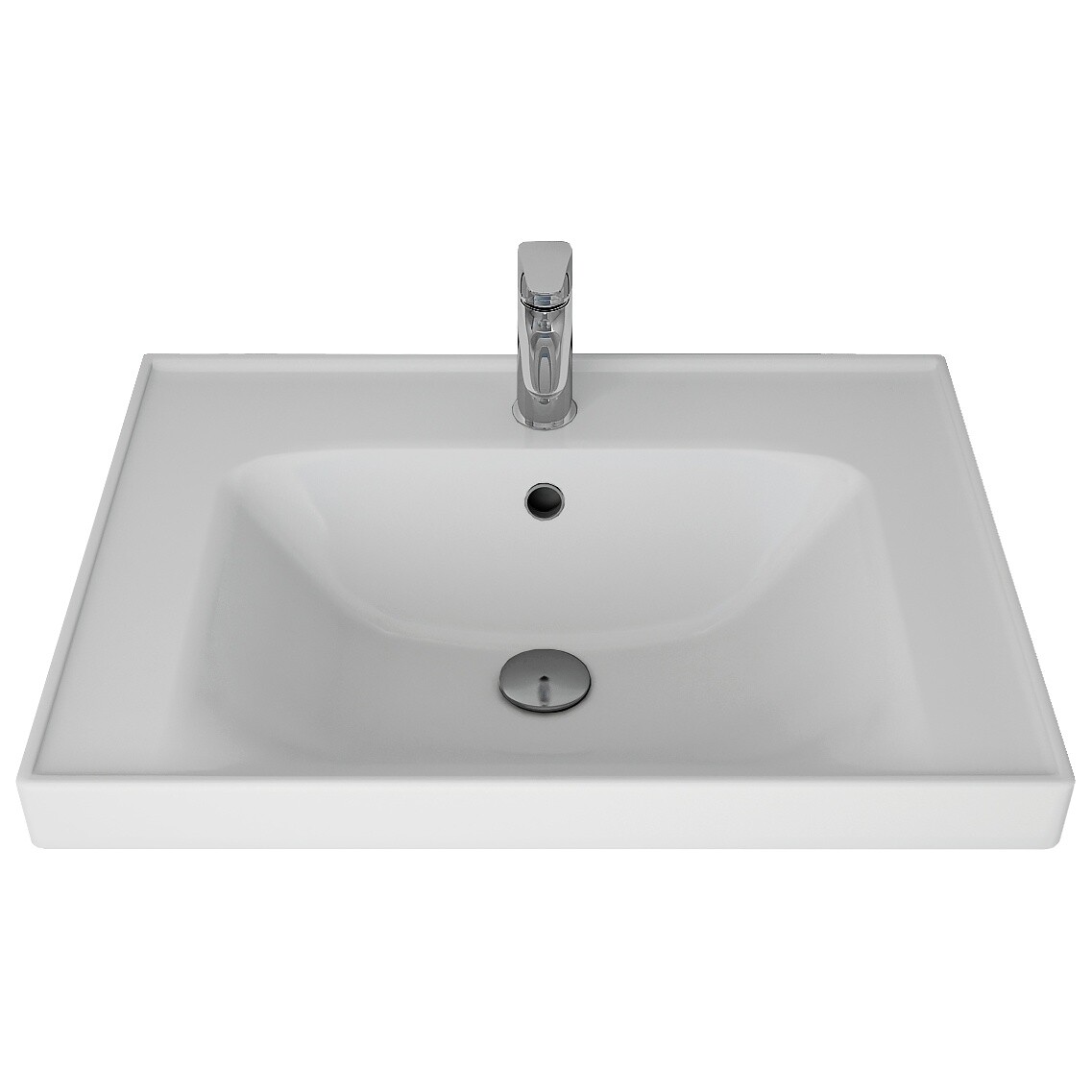 Раковина накладная керамическая прямоугольная 38х60 см белая Misty "Дрея" mini 641785 - изображение 5