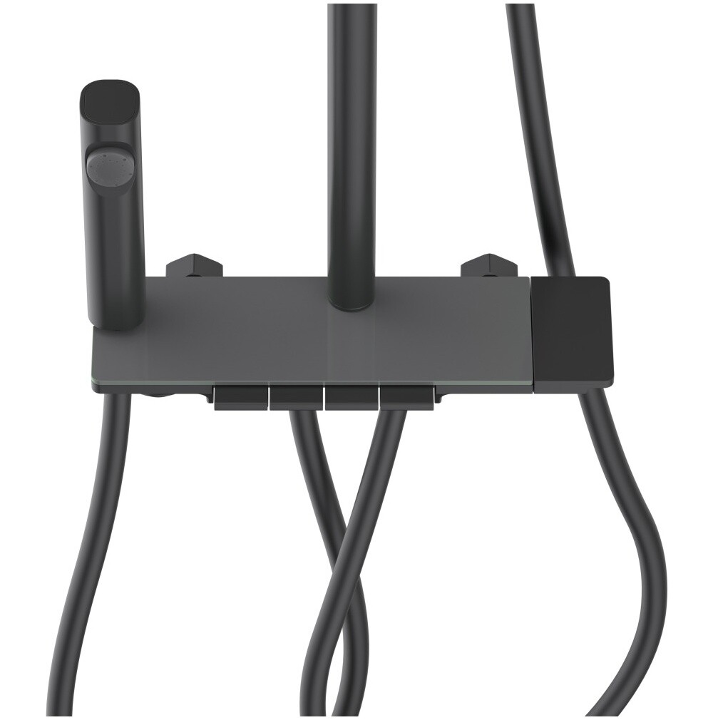 Душевая стойка с верхним душем черный хром Aquatek "Поларис" AQ3040BGM - изображение 8