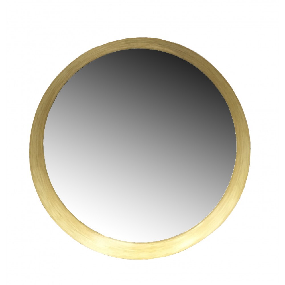 Зеркало деревянное круглое в асимметричной раме Net