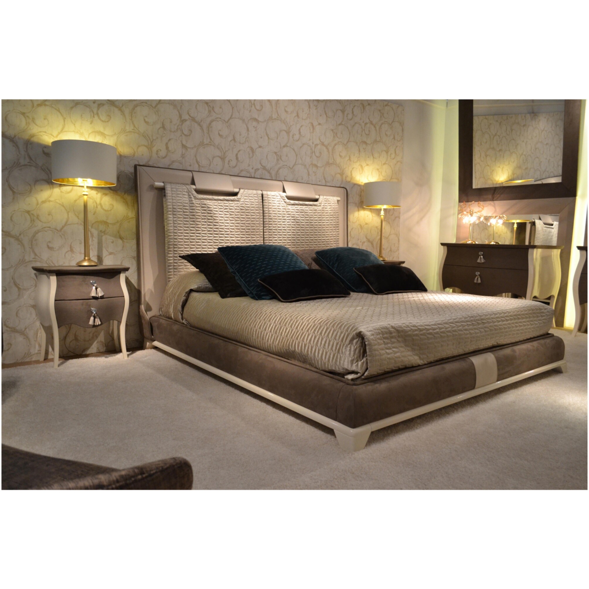 Кровать двуспальная 160х200 серая Tecni Nova Wood