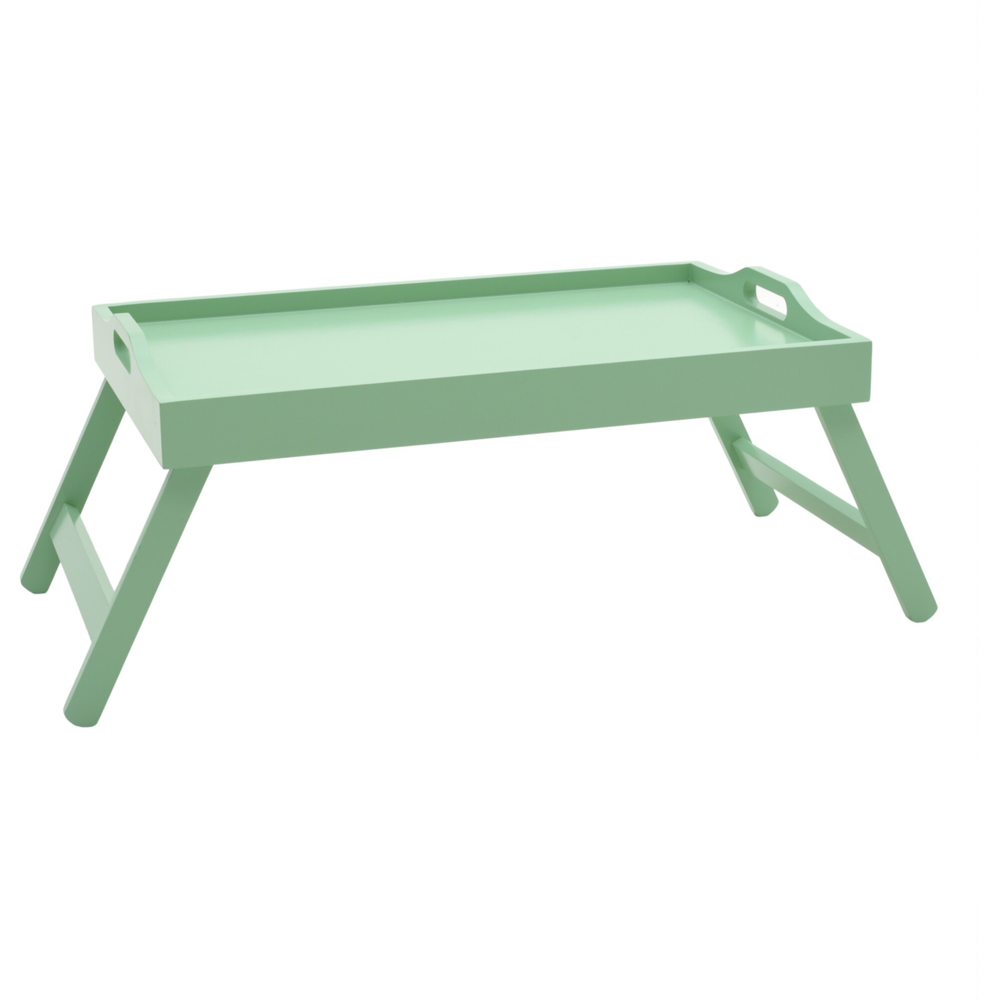 Поднос-столик деревянный зеленый