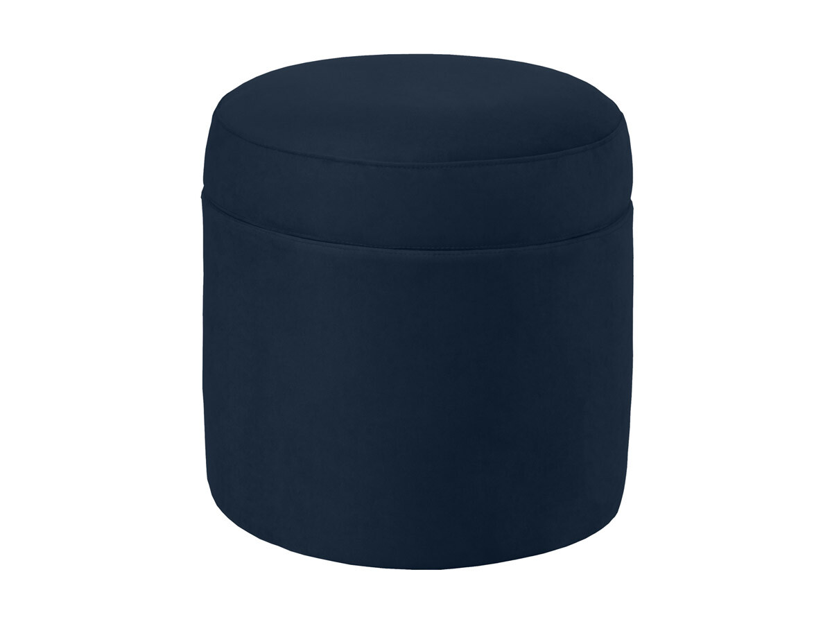 Пуфик круглый синий с ящиком для хранения малый Barrel