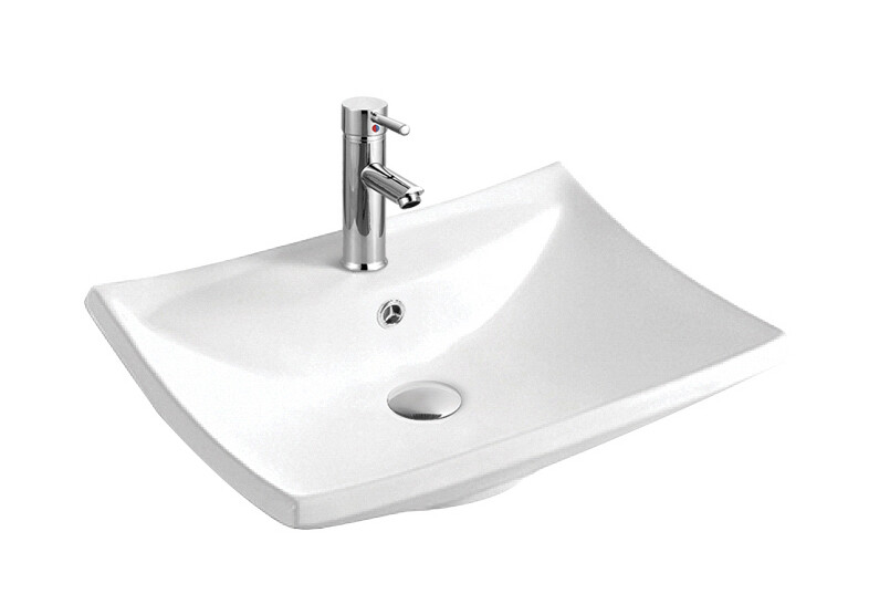 Раковина накладная фарфоровая прямоугольная 46х60 см белая Aquatek AQ5518-00