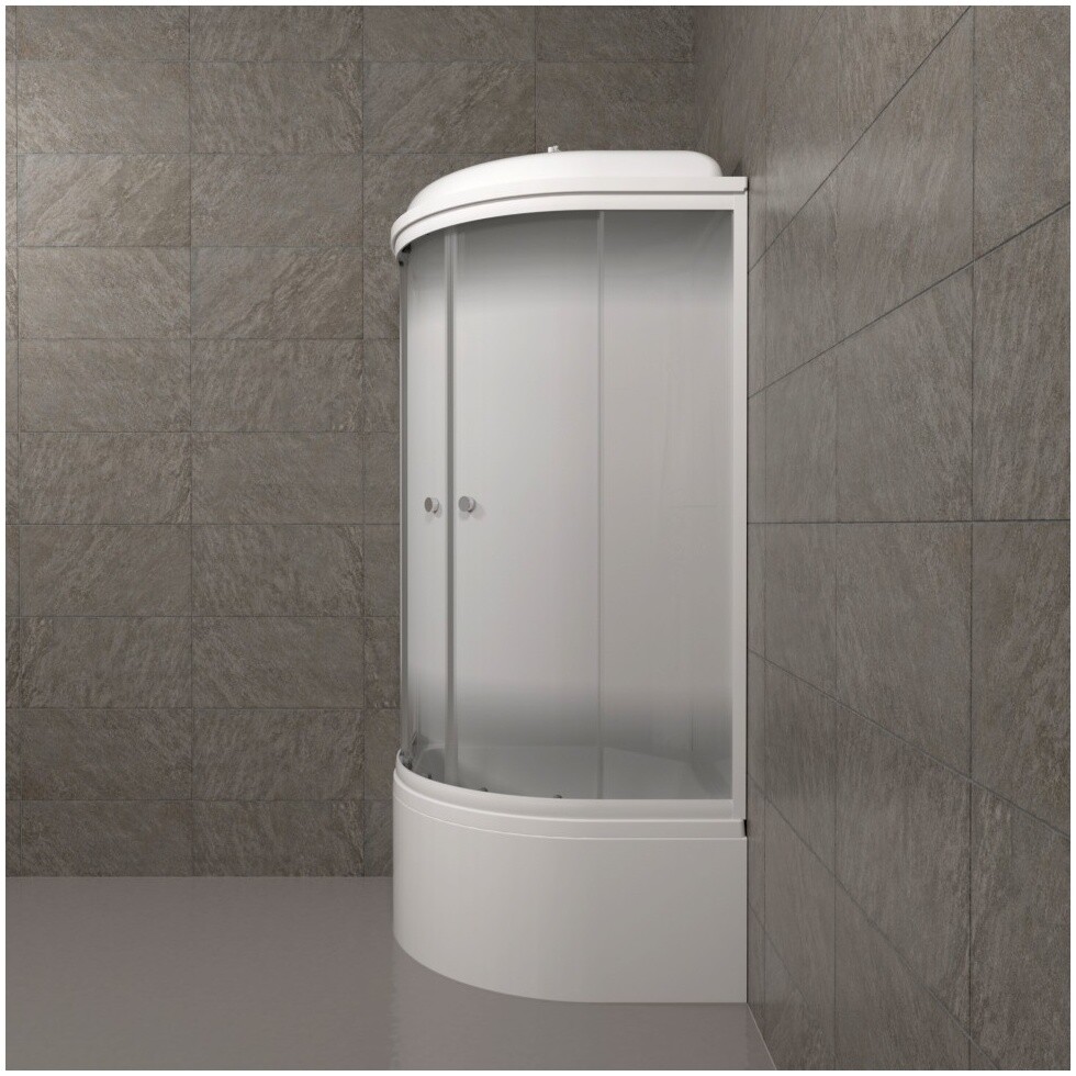 Душевая кабина четверть круга с высоким поддоном 90х90 см белая Triton "Лайт Б" Щ0000061838 - изображение 12