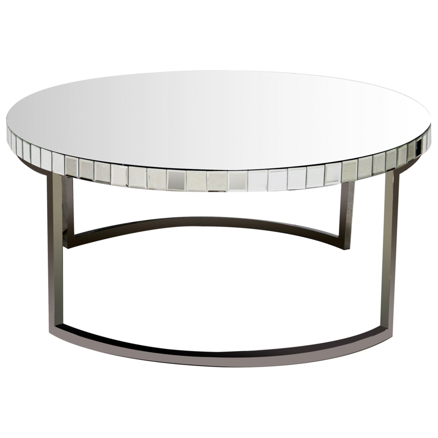 Журнальный столик зеркальный круглый с металлическим основанием Bolshevico