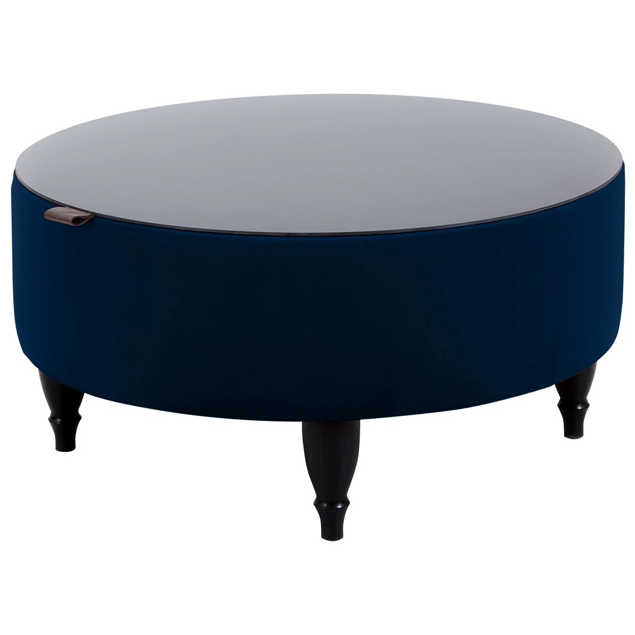 Журнальный столик круглый с ящиком для хранения 72 см синий, черный Italia Foxy 77