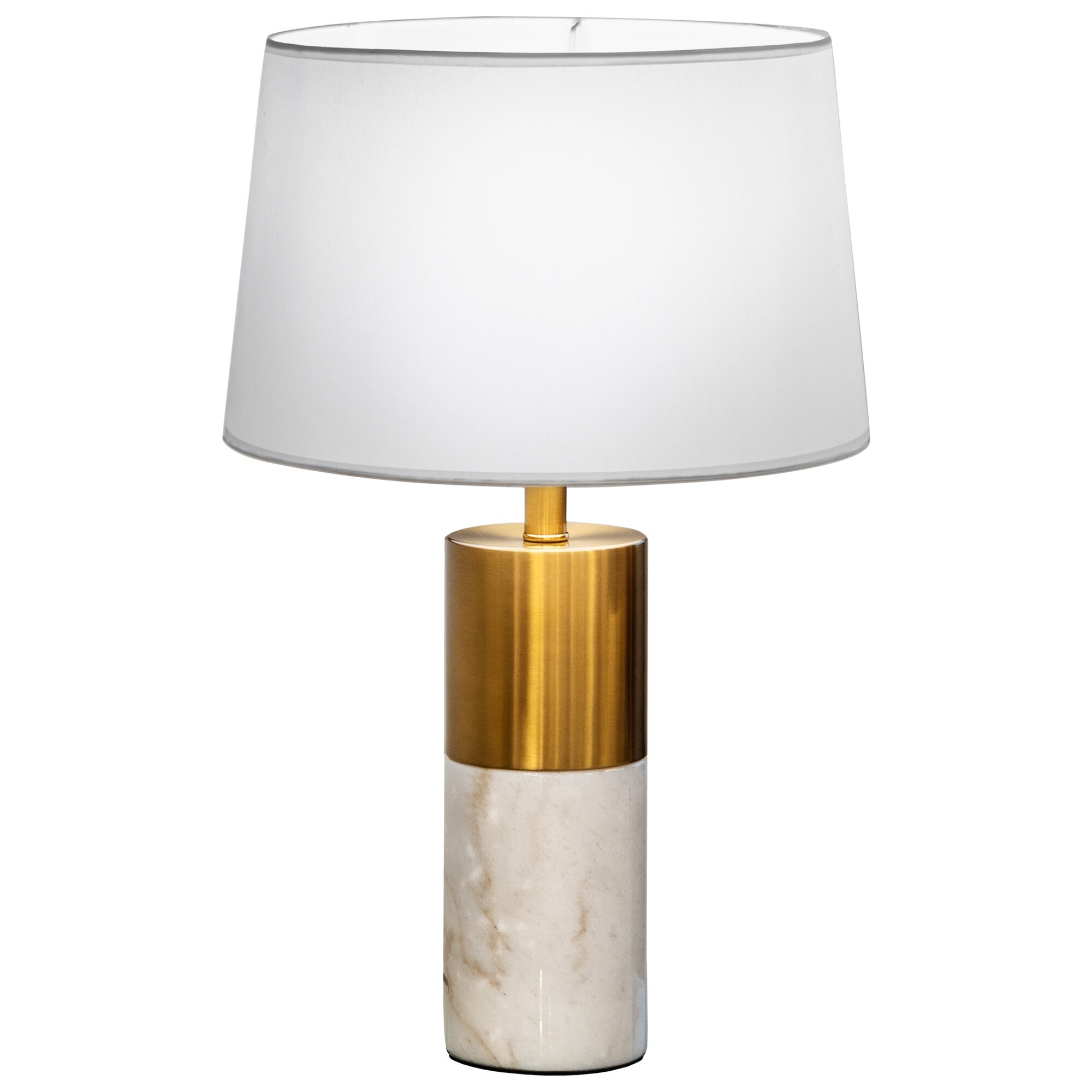 Настольная лампа с абажуром белый мрамор, золото Lucian 1L 155319