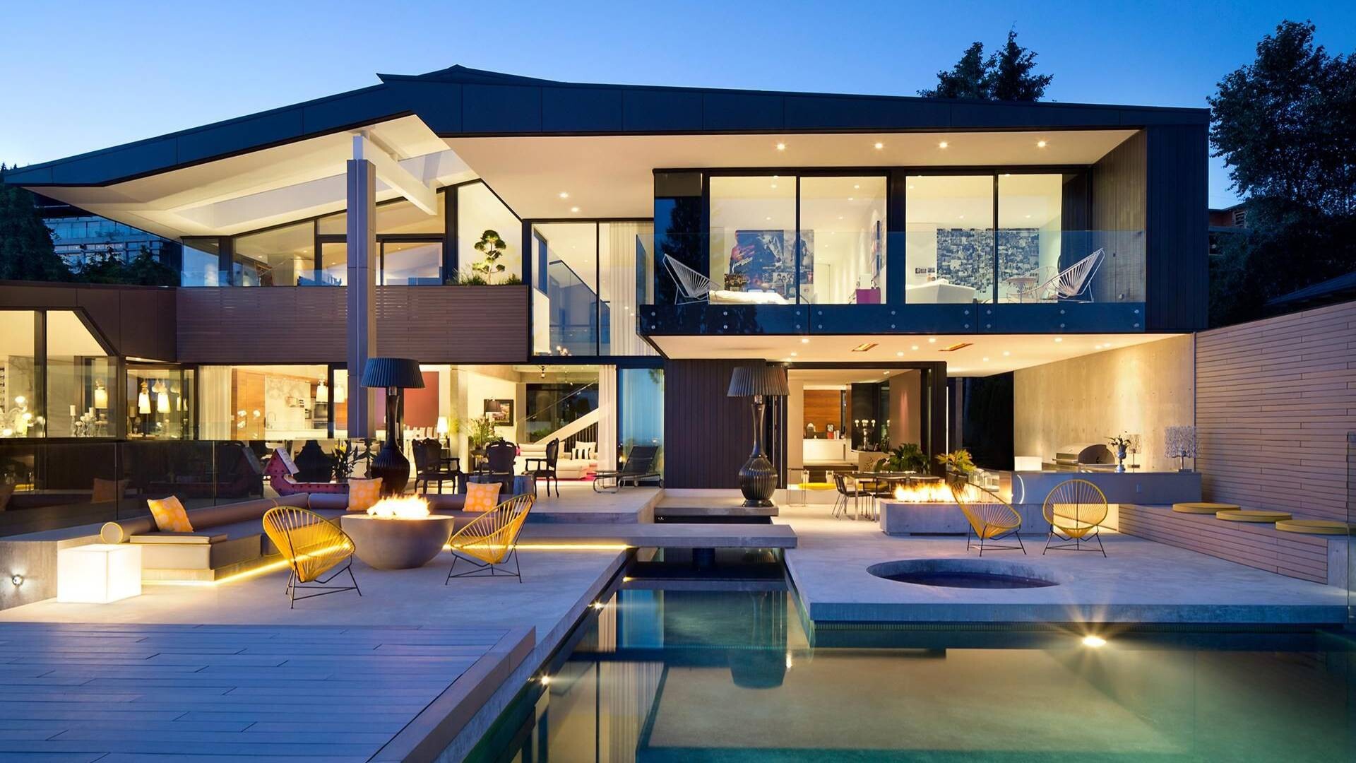 Крутой дом картинка. Вилла в стиле хайтек в Канаде. Дом с бассейном. Шикарный дом. Большой красивый дом.