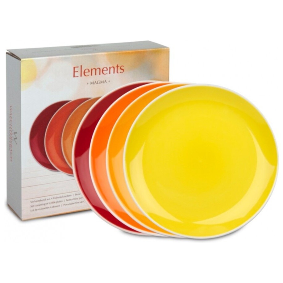 Тарелки фарфоровые обеденные 4 шт круглые 28 см разноцветные &quot;Магма&quot;
