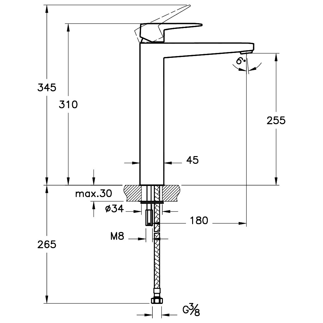 Смеситель для раковины однорычажный черный Vitra Root Square A4273336EXP - изображение 4