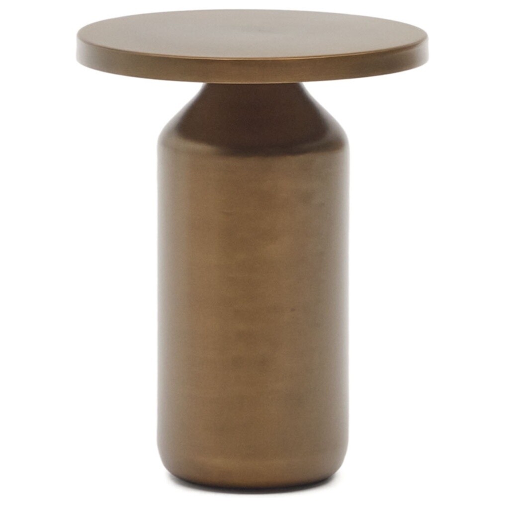 Приставной столик металлический круглый медный Liuva от La Forma