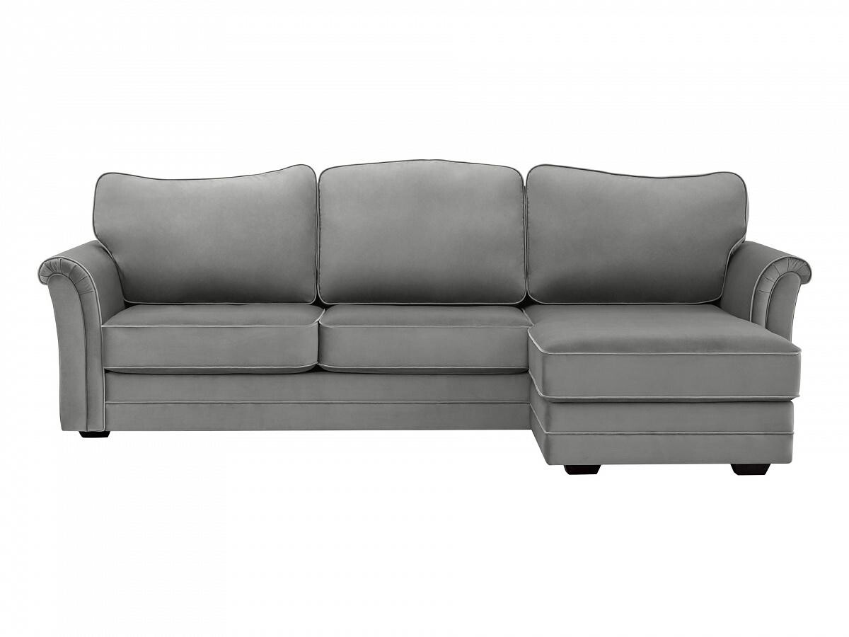 Угловой диван-кровать с оттоманкой правый серый Sydney