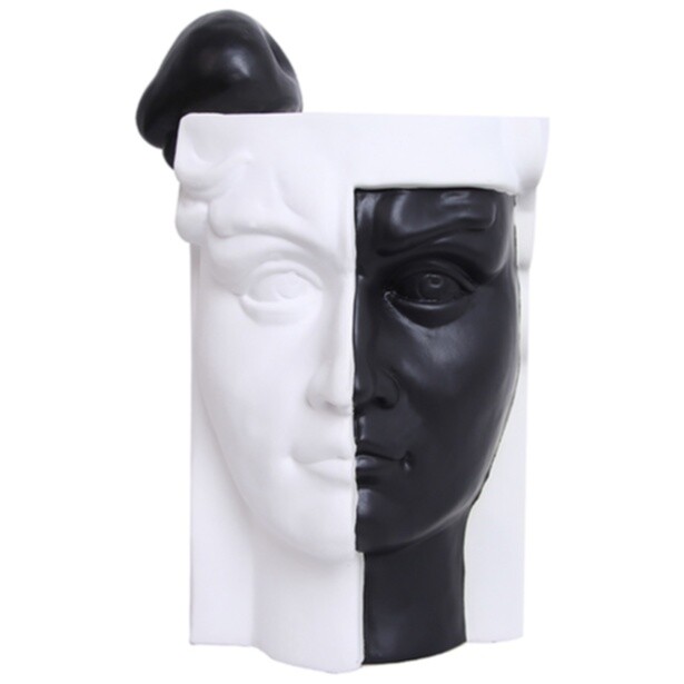 Статуэтка настольная керамическая черно-белая Double-faced ceramic decoration