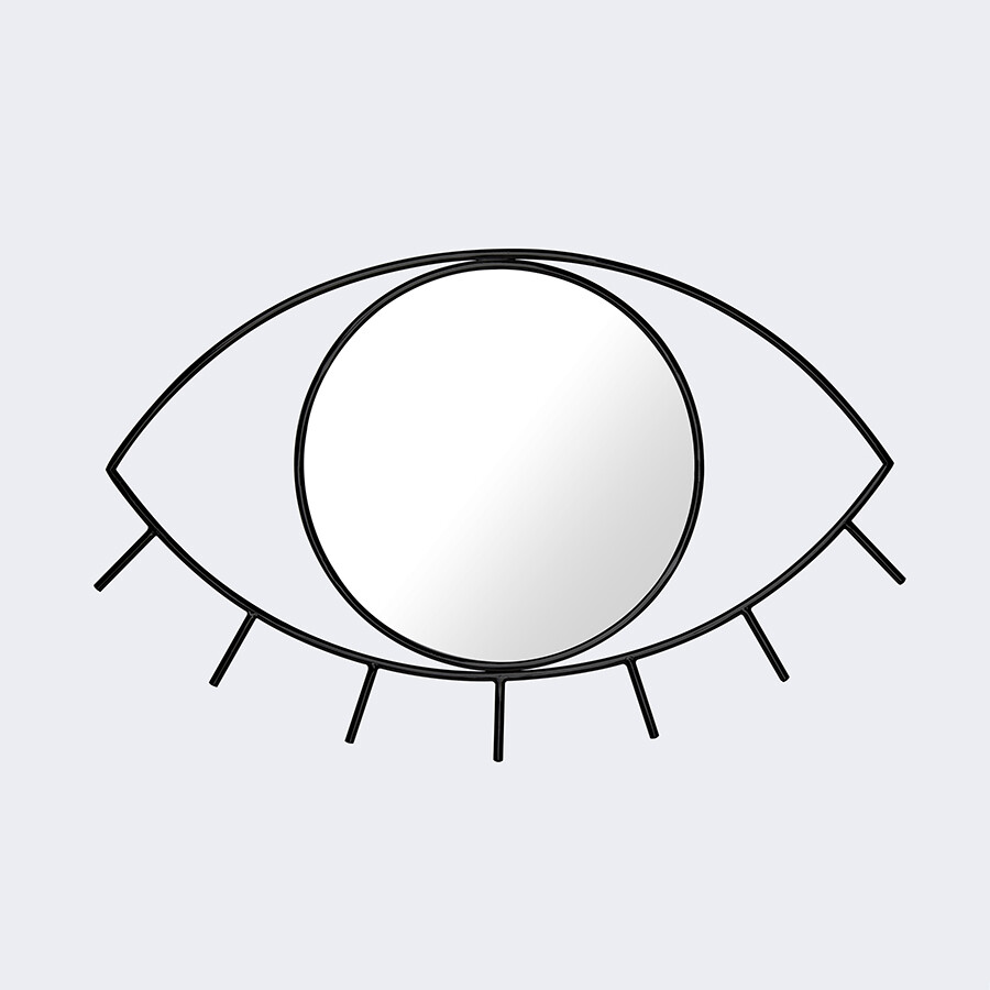 Зеркало в форме глаза декоративное среднее в черной раме Cyclops