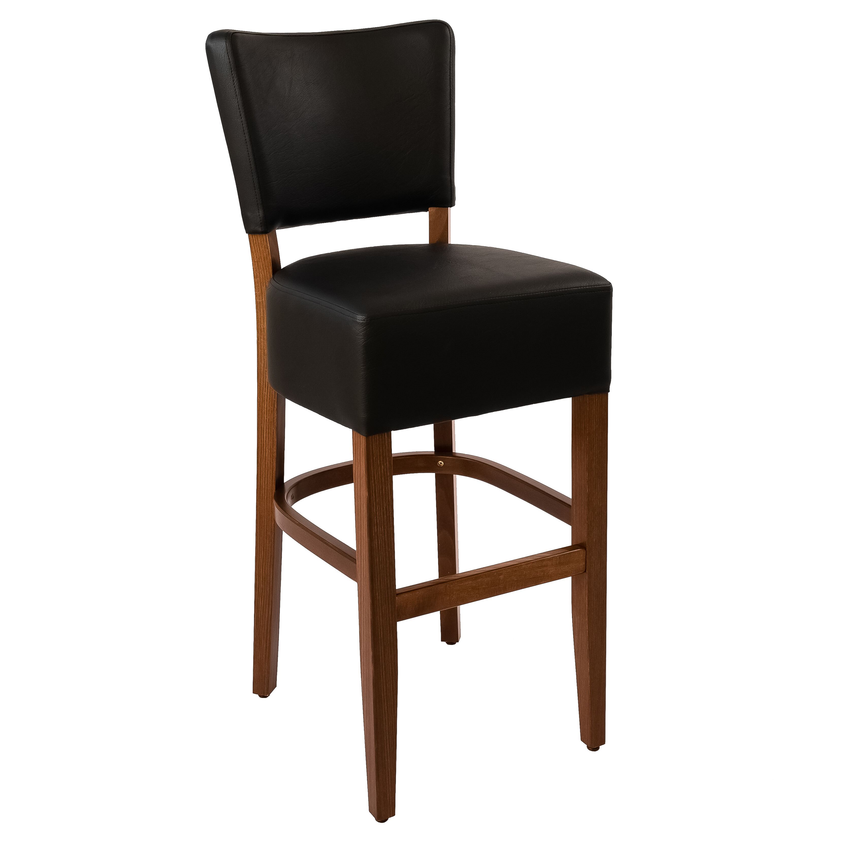 Полубарный стул мягкий со спинкой черный Isabela