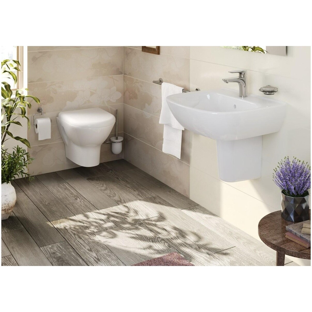 Унитаз подвесной с инсталляцией и кнопкой смыва хром Vitra Zentrum L-box 9012B003-7206 - изображение 4