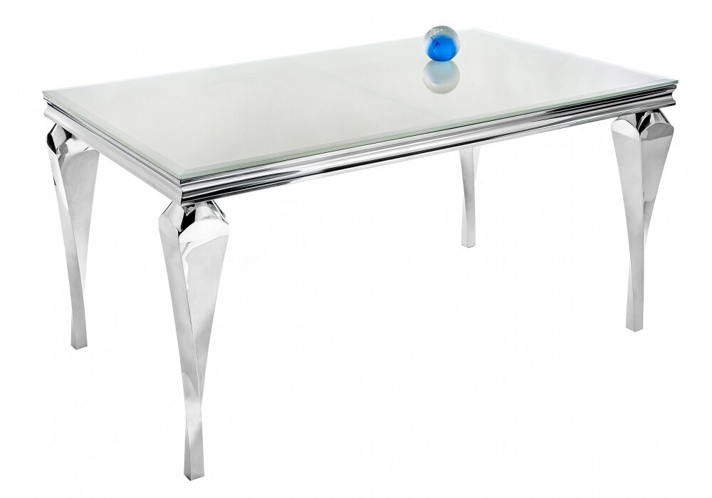 Обеденный стол стеклянный хром Flavia