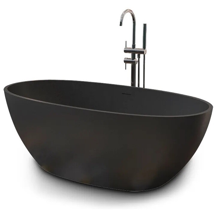 Ванна акриловая отдельностоящая со сливом-переливом черная матовая Cerutti SPA D'iseo MB CT9906