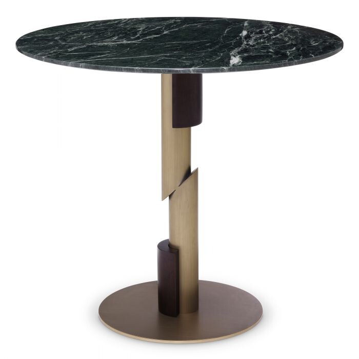 Обеденный стол темно-зеленый, латунь Flow 116300
