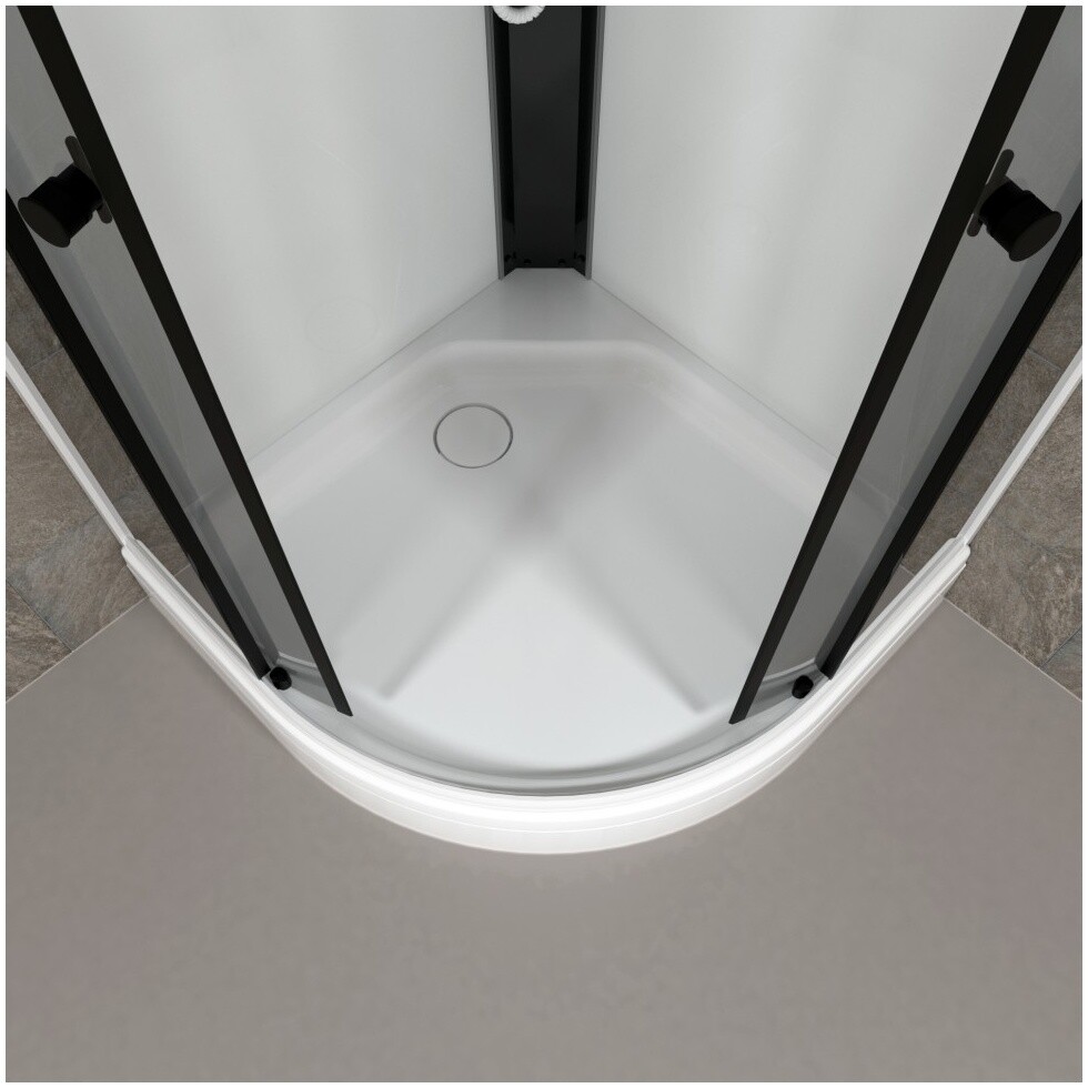 Душевая кабина четверть круга с низким поддоном 90х90 см белая Triton "Грэй-Вайт А" Щ0000067300 - изображение 7