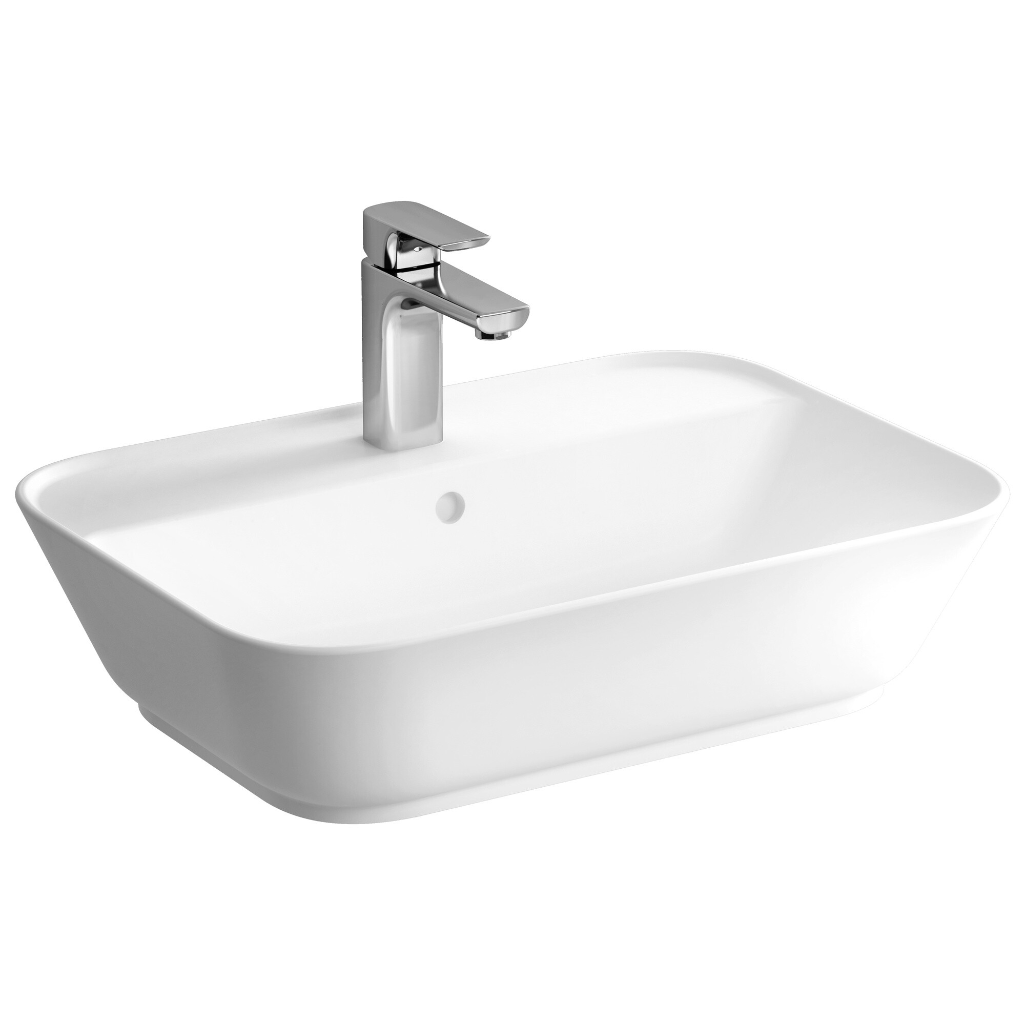 Раковина накладная фарфоровая прямоугольная 43х60 см белая Vitra Geo 7426B003-0001