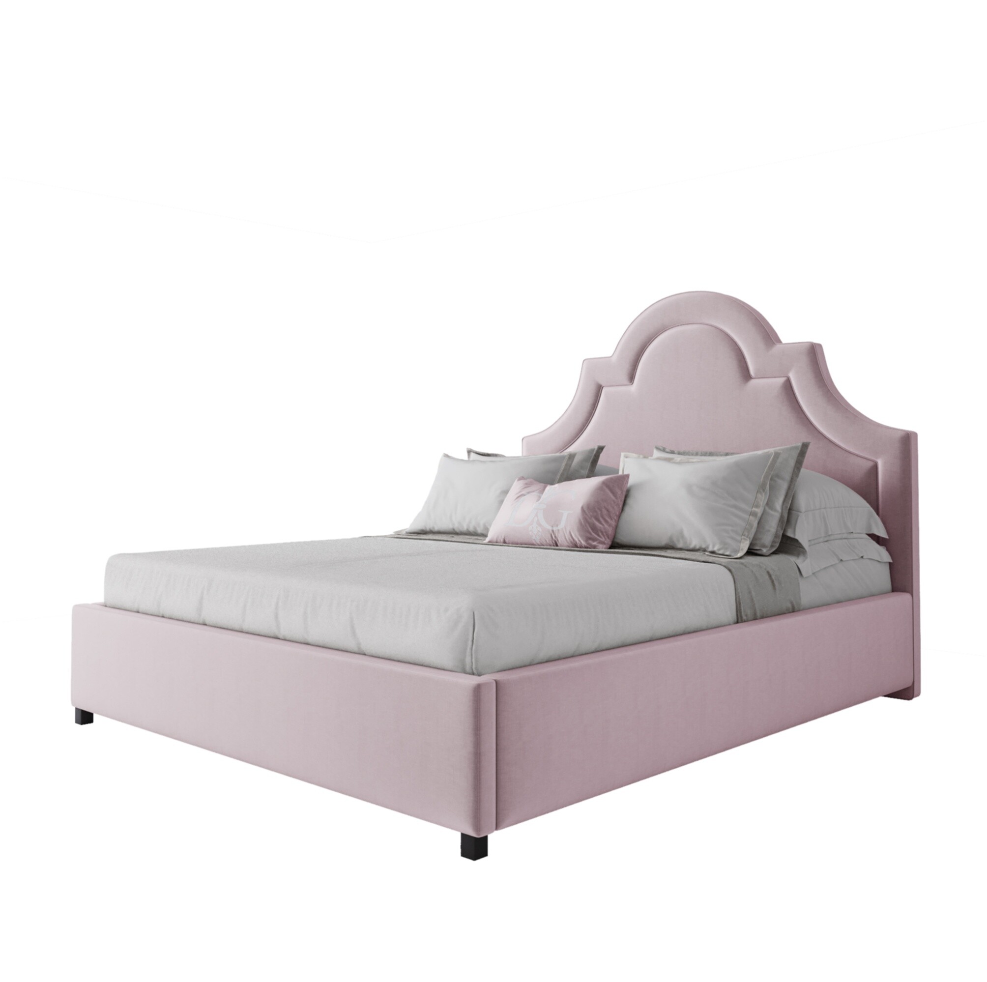 Кровать двуспальная 160х200 см розовая Kennedy