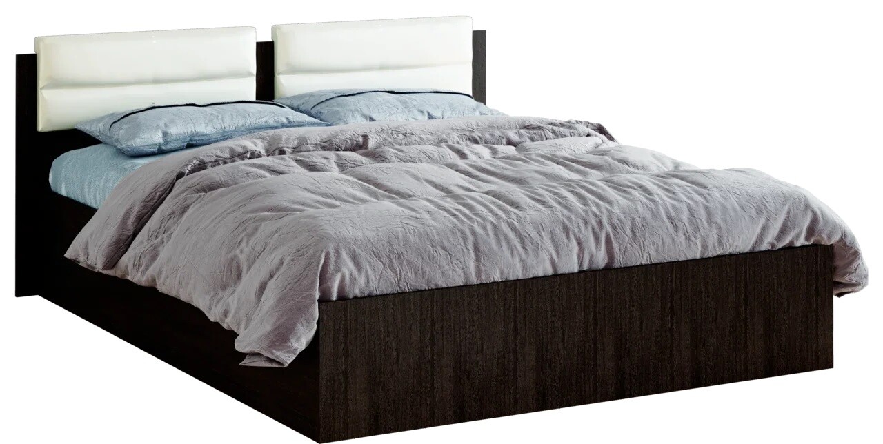 Кровать двуспальная 160х200 см с настилом ЛДСП венге, лоредо &quot;Фиеста&quot; NEW