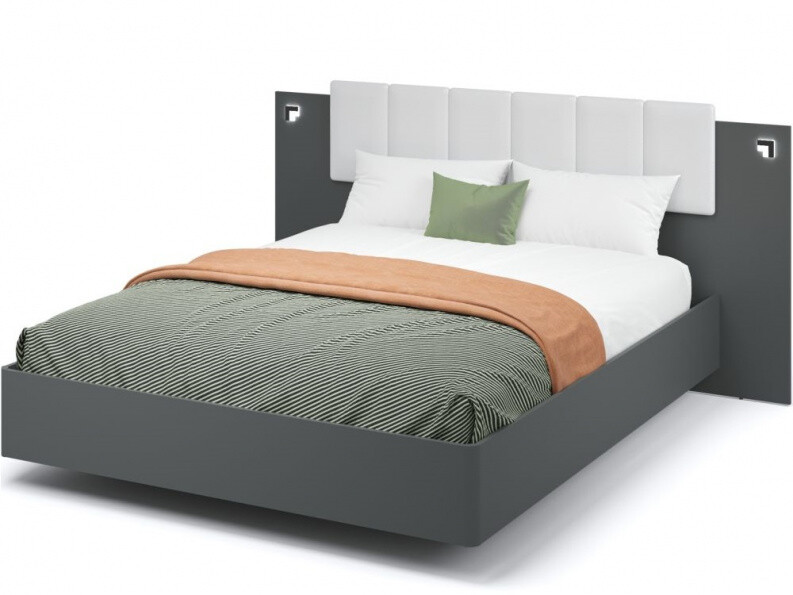 Кровать двуспальная с подъемным механизмом 160х200 см антрацит &quot;Мишель&quot;