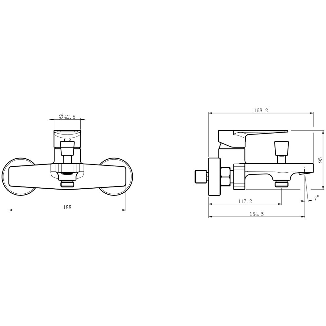 Смеситель для ванны с душем настенный черный Stworki "Берген" S21100BK - изображение 9