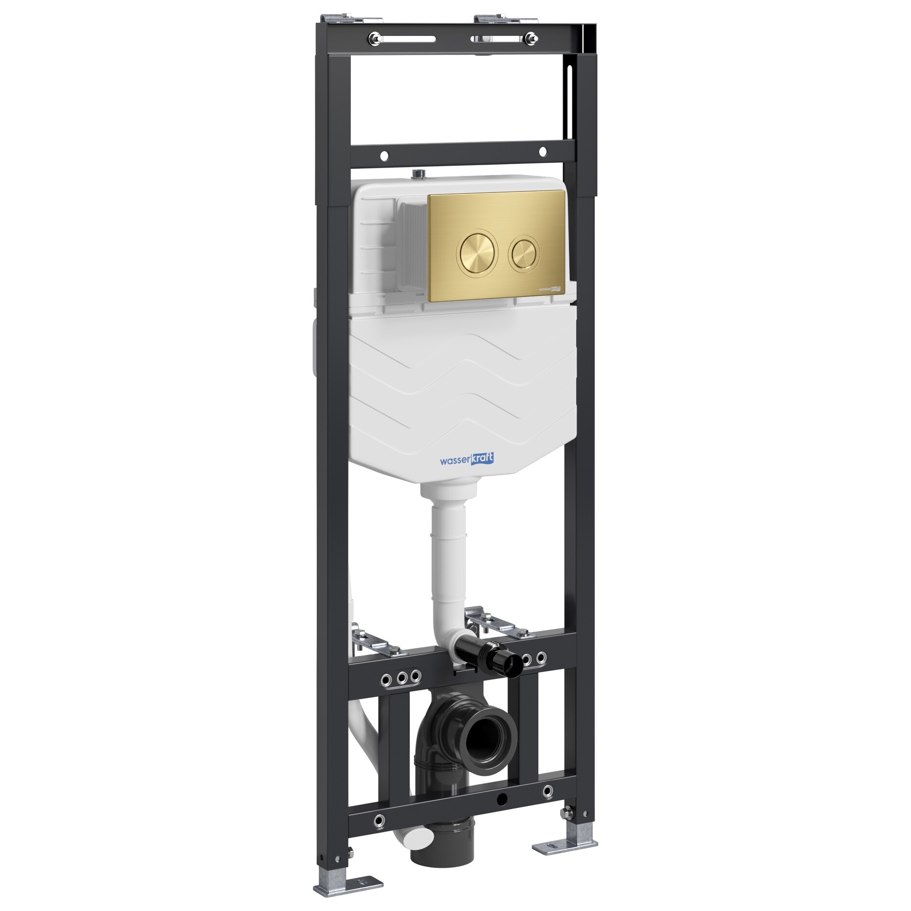 Инсталляция для унитаза с кнопкой смыва матовое золото Wasserkraft Alme 15TLT.010.ME.MG01