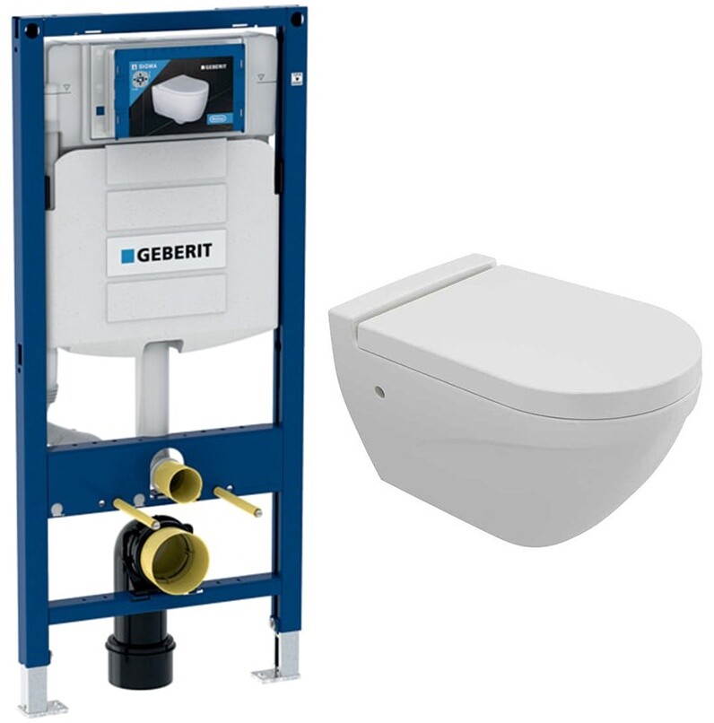 Унитаз подвесной белый Bocchi Taormina 1012-001-0129 с инсталляцией Geberit Duofix UP320 111.300.00
