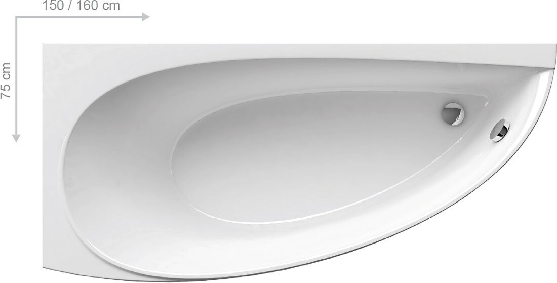 Ванна акриловая 150х75 см левая белая Ravak Avocado CT01000000