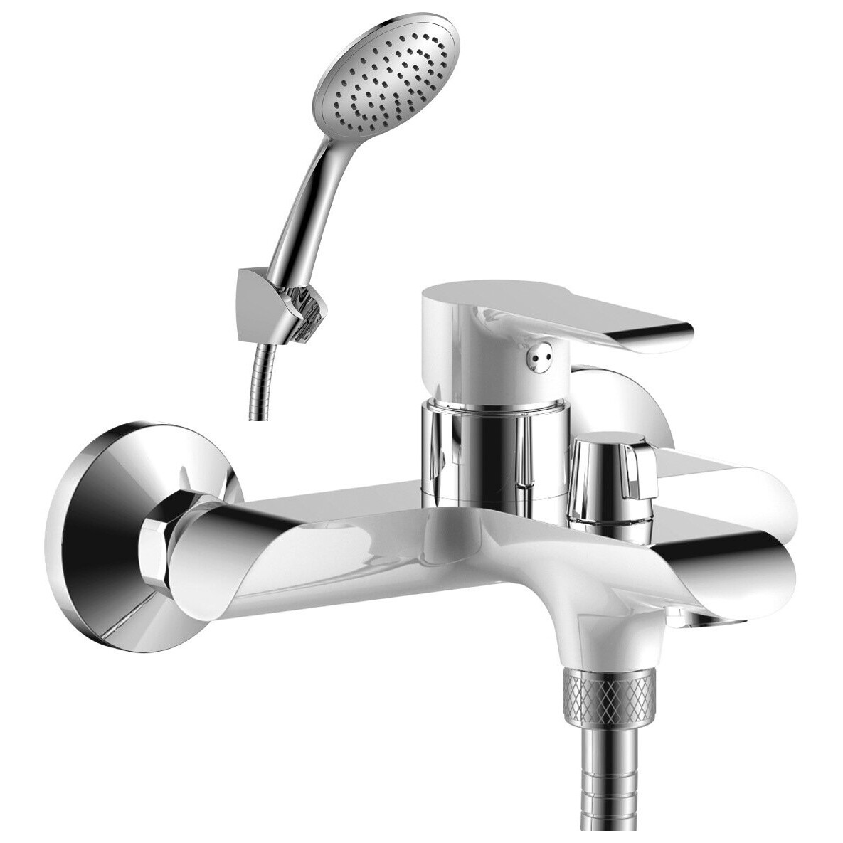 Смеситель для ванны белый хром Rossinka W35-31