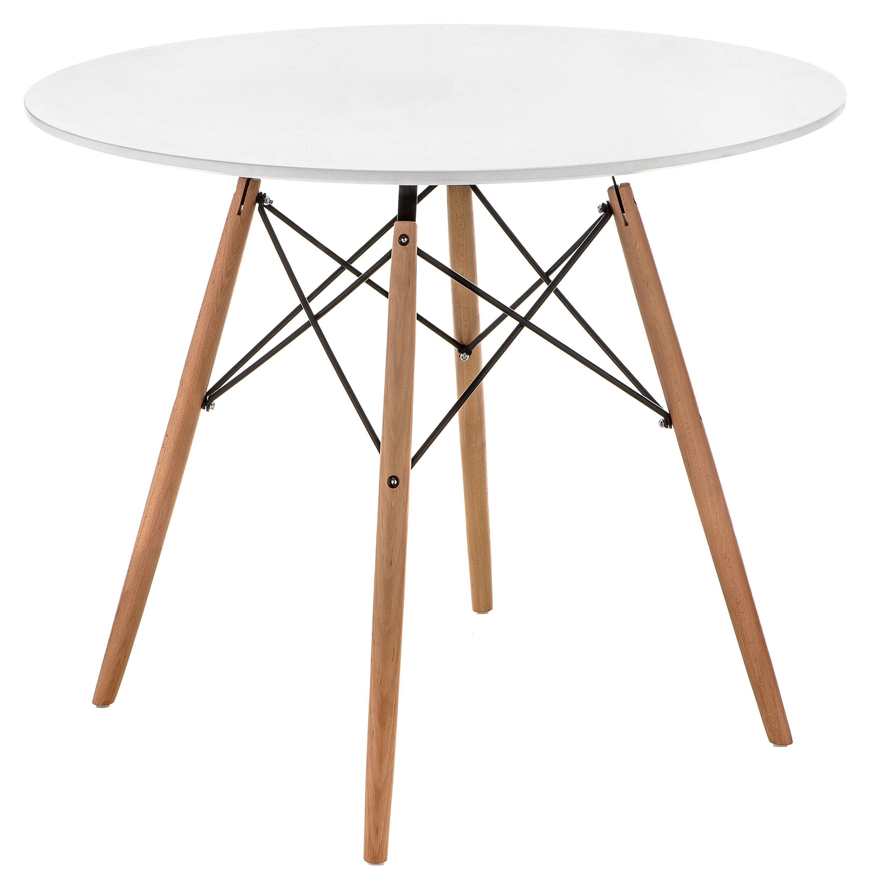 Обеденный стол круглый белый, дерево Table 80