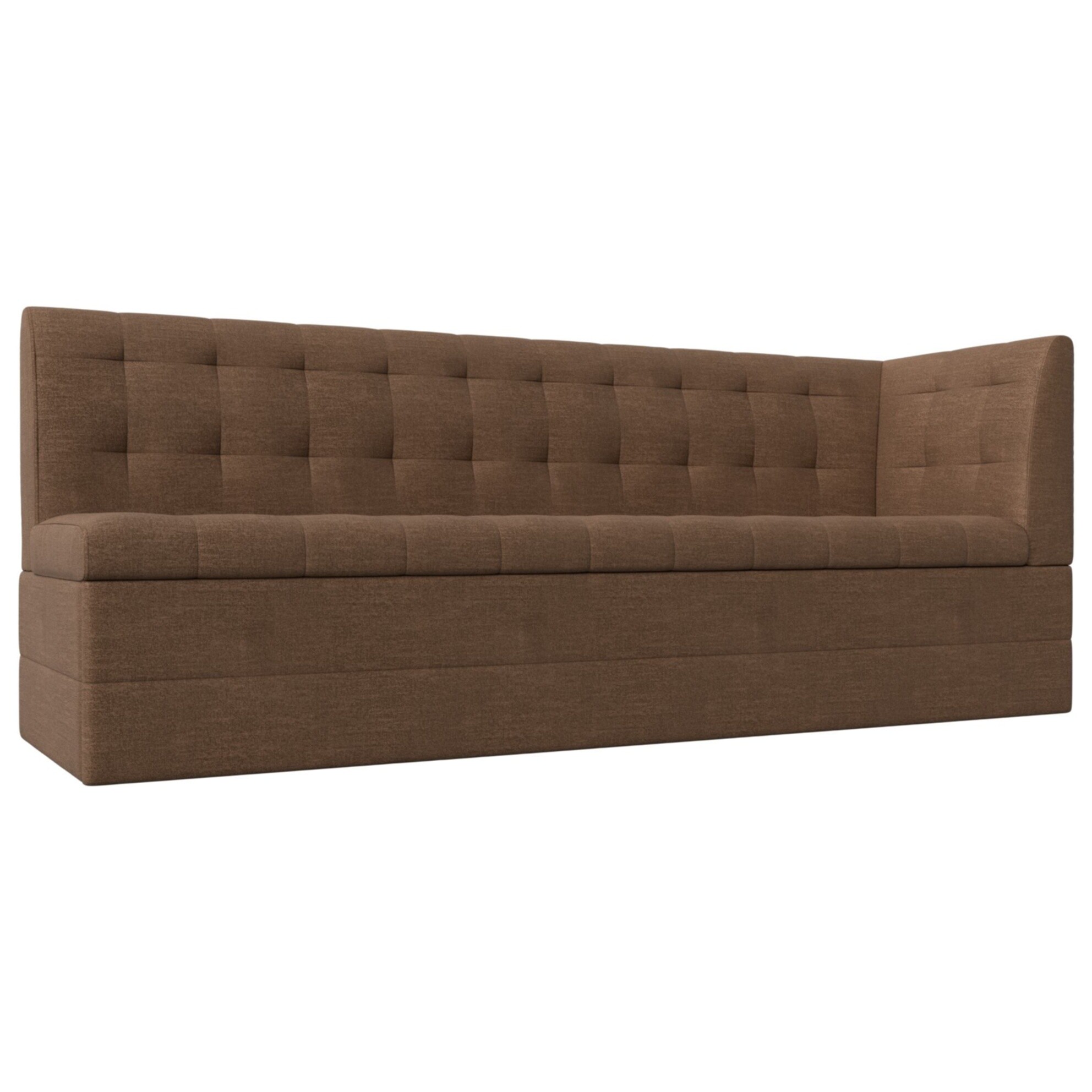 Кухонный диван прямой раскладной с углом справа berat коричневый &quot;Бриз&quot;
