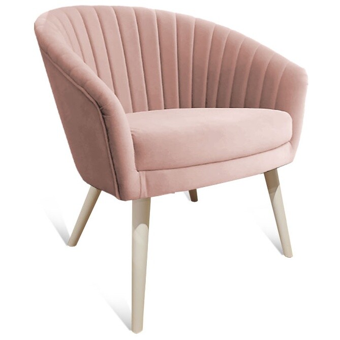 Кресло с подлокотниками на деревянных ножках розовое &quot;Тиана-1&quot; Aurora Desert