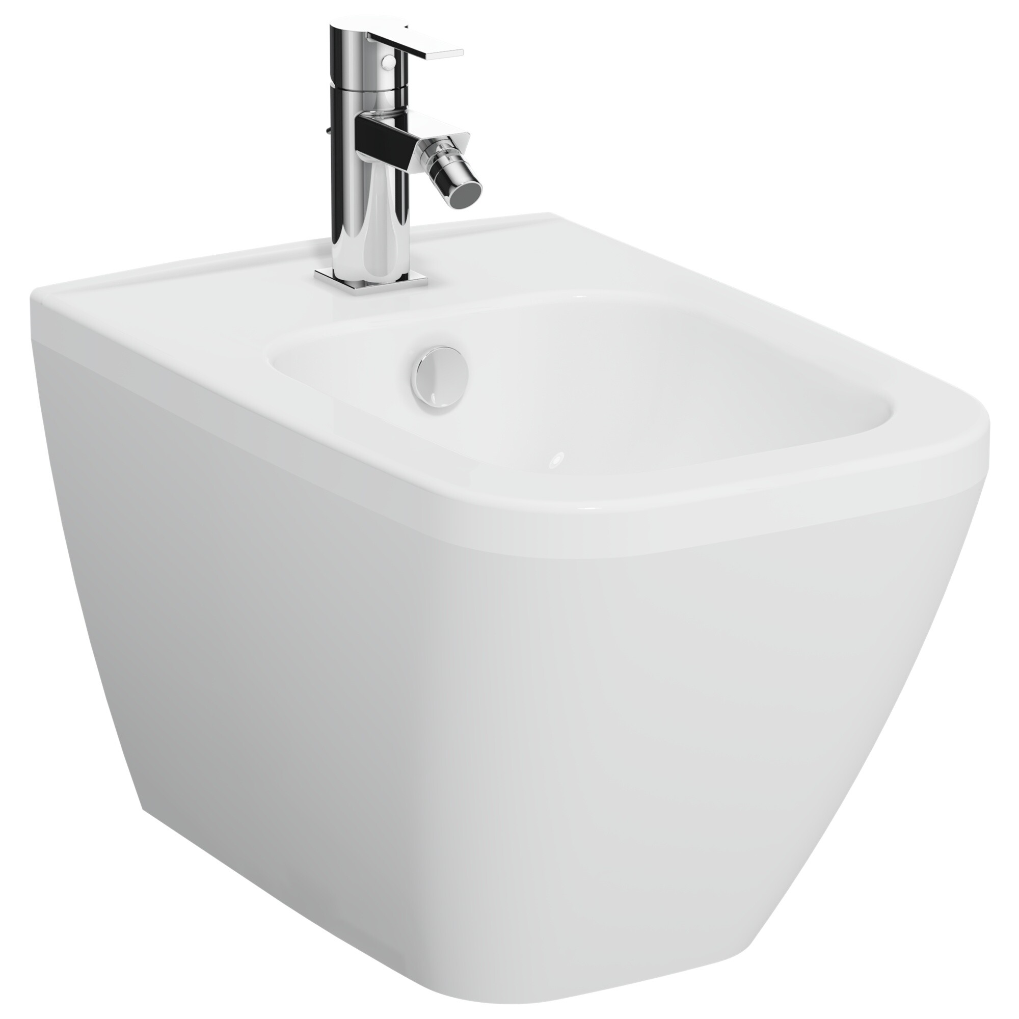 Биде подвесное фарфоровое белое Vitra Integra Square 7083B003-0288