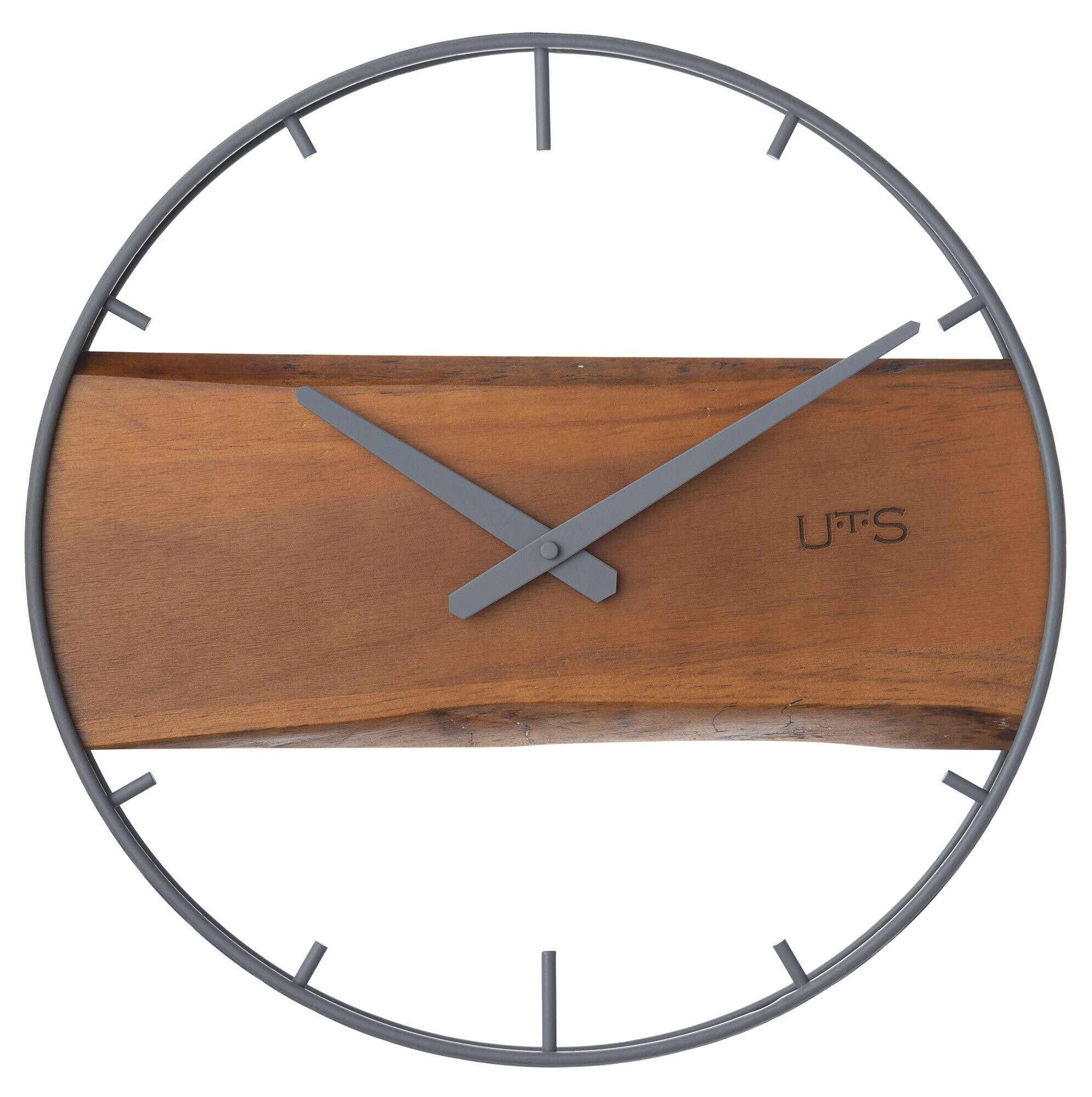 Часы настенные кварцевые 40 см коричневые, серые