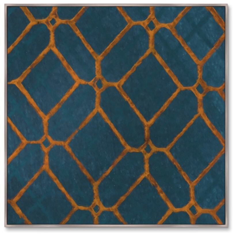 Репродукция на холсте синяя Vintage print of Japanese textile №68, 1904г.