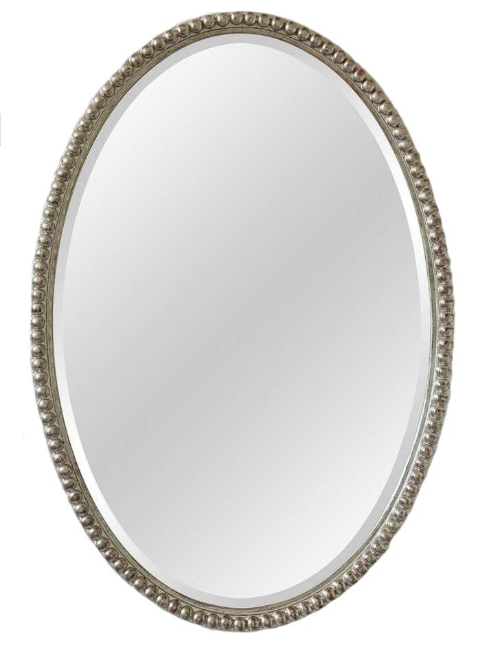 Зеркало настенное овальное 61х89 см античное серебро Globo Silver