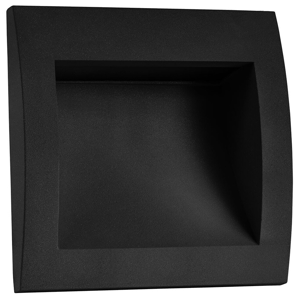 Светильник точечный встраиваемый квадратный 14 см черный Estra 383672