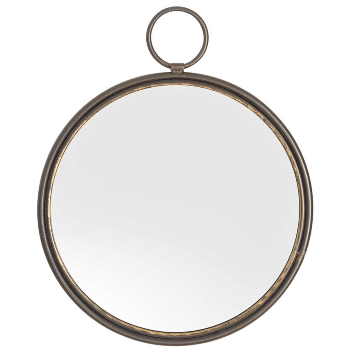 Зеркало настенное в металлической раме серое 111204