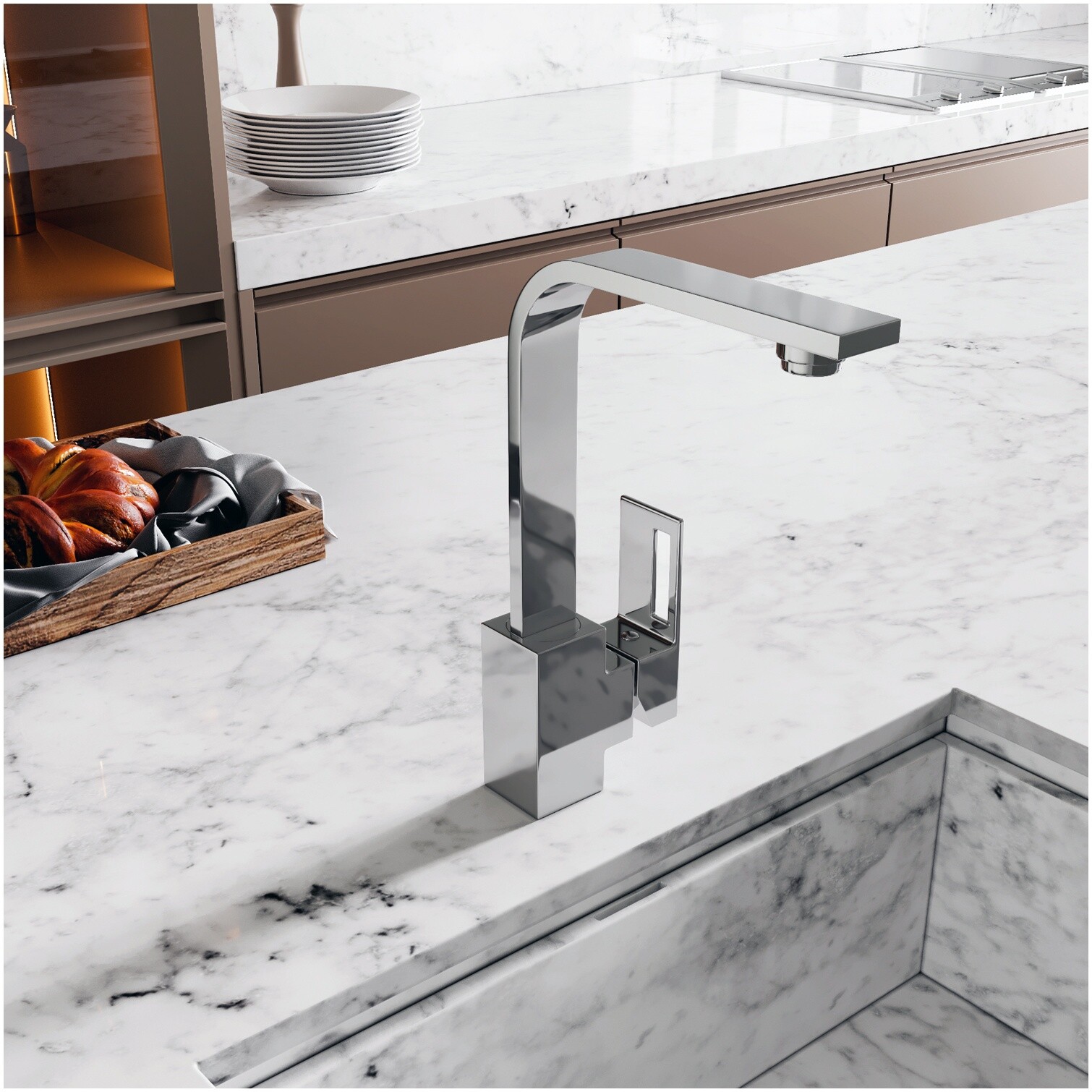 Смеситель для кухни из латуни хром Wasserkraft 1507
