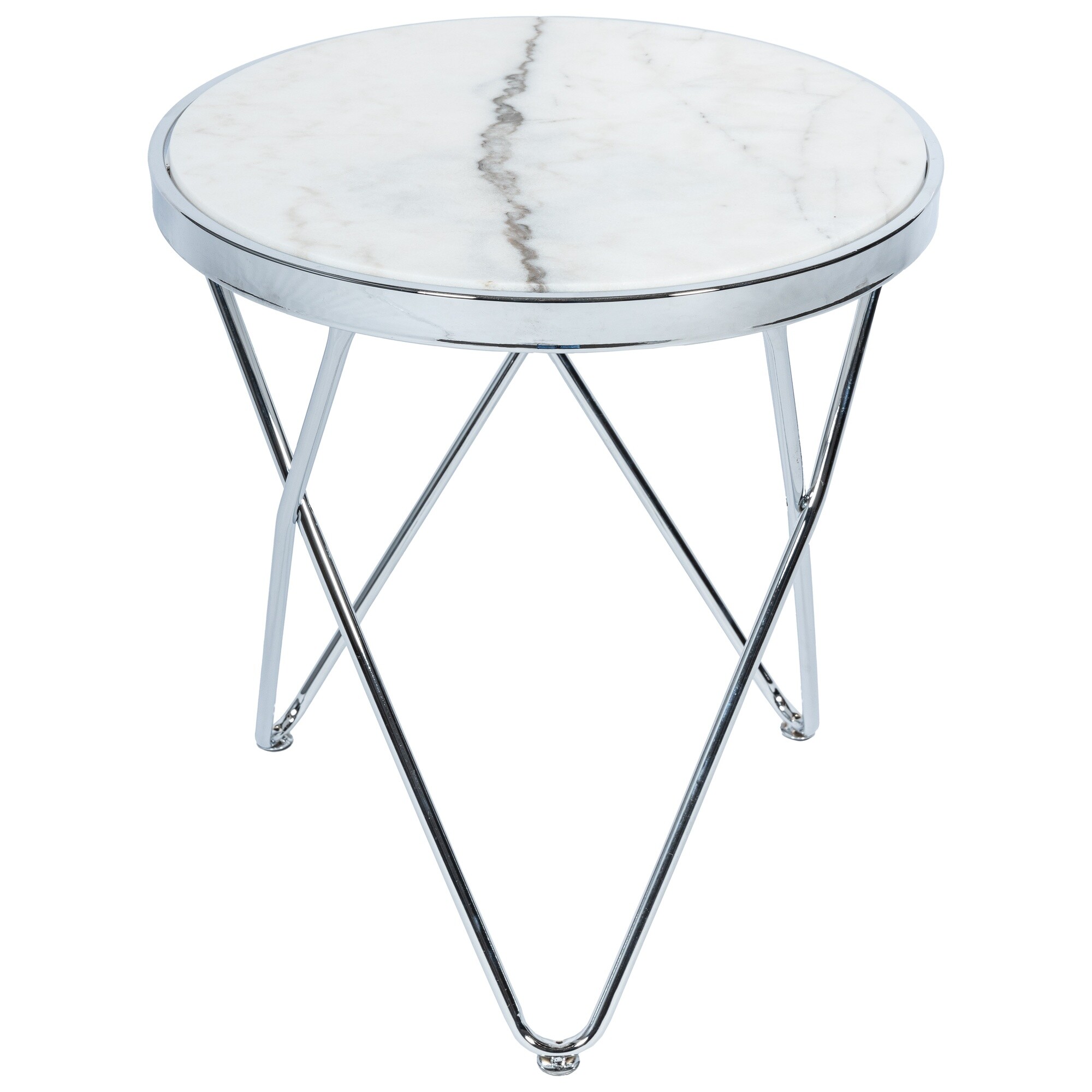 Приставной столик серебряный 50х45 см Zarina Silver MH05-M505-02
