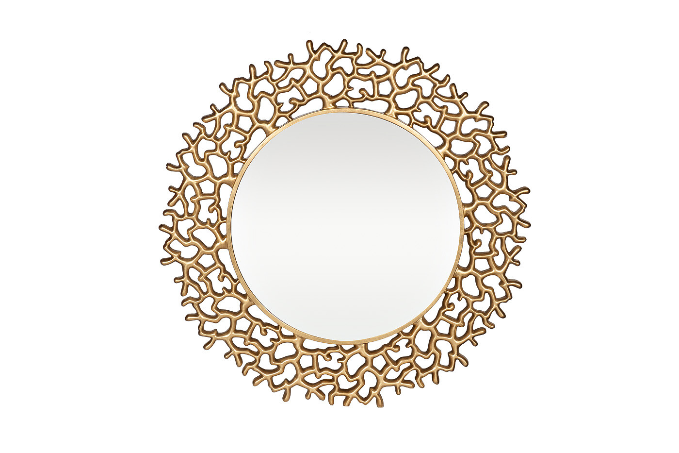 Зеркало круглое в ажурной раме золотое 105 см