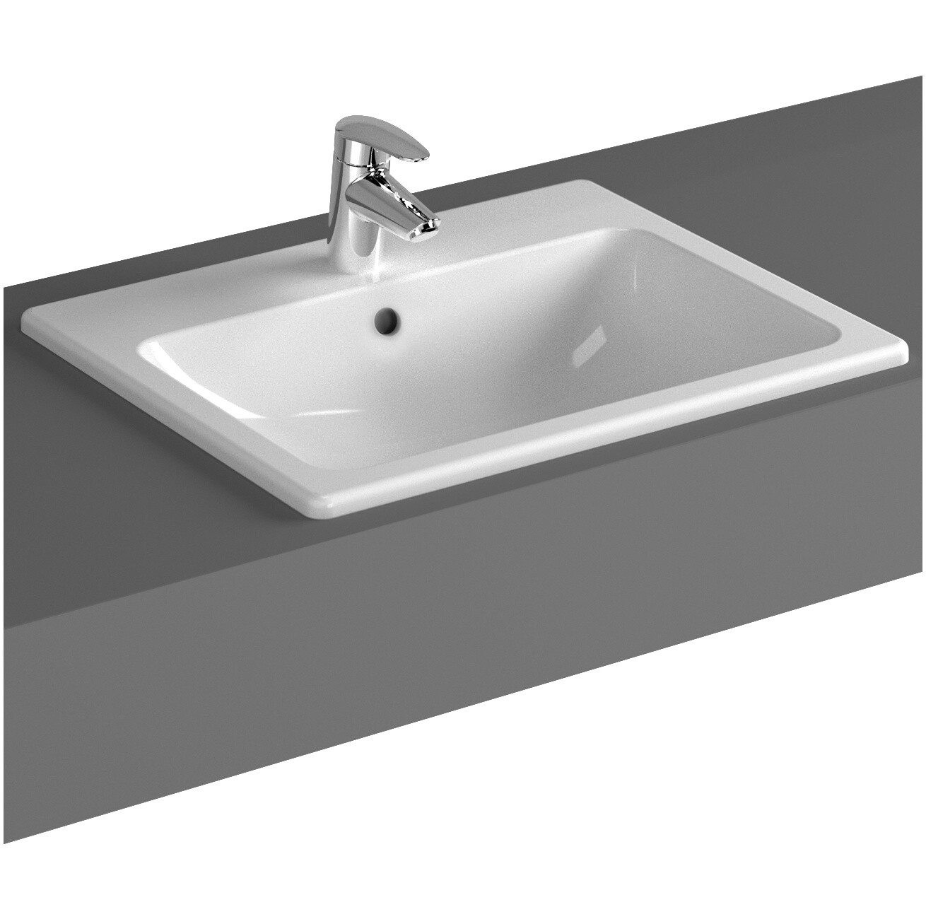 Раковина накладная фарфоровая прямоугольная 45х55 cм белая Vitra S20 5465B003-0001