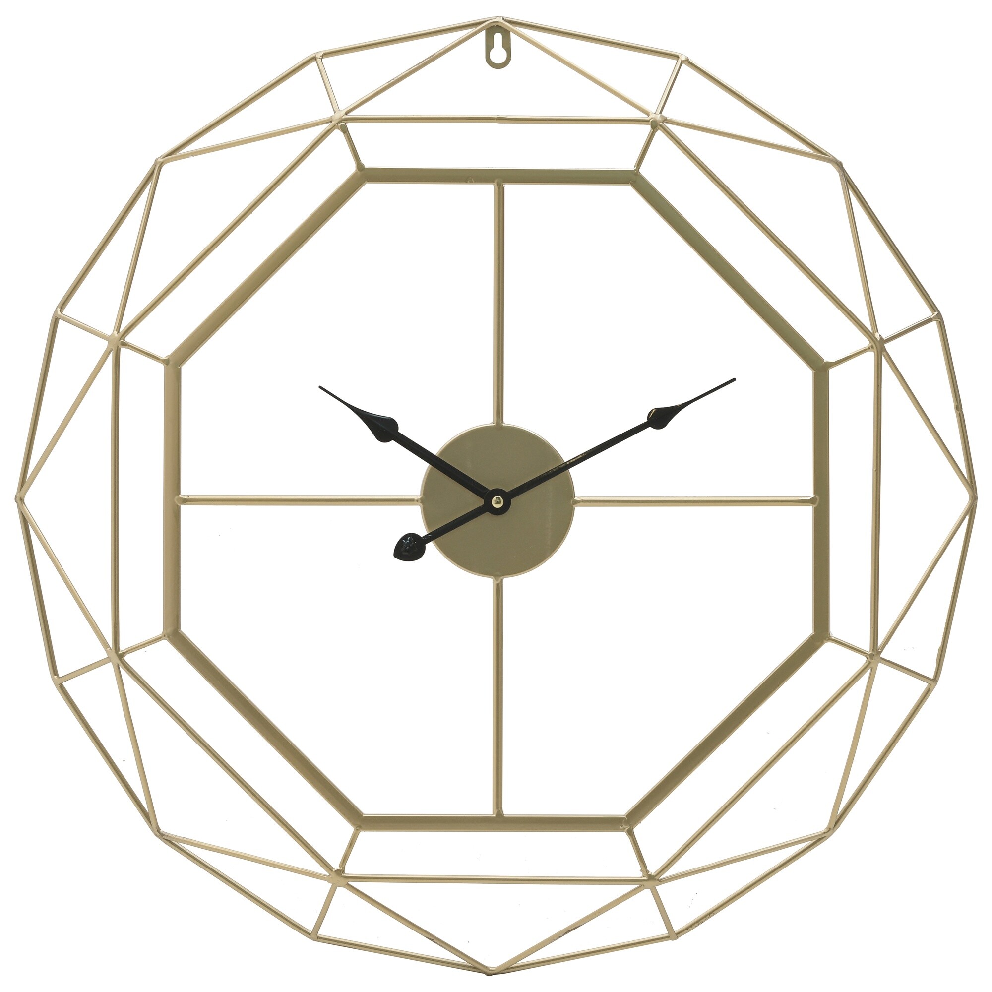 Часы настенные кварцевые металлические круглые 60 см золотые 111850