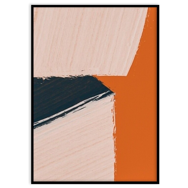 Постер на холсте в раме 70х50 см оранжевый, бежевый &quot;Абстракция №197&quot;