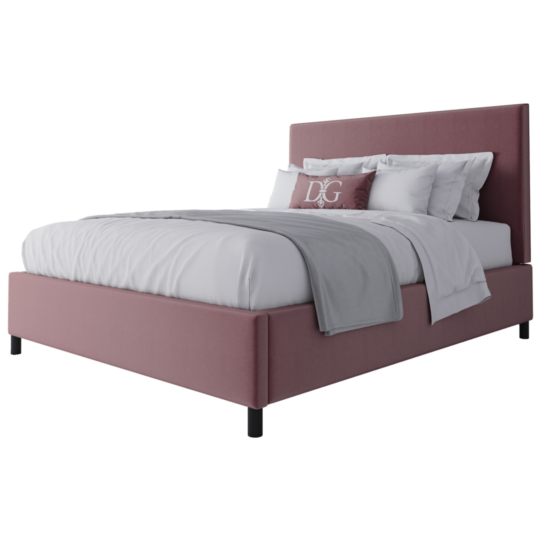 Кровать двуспальная 160х200 розовая Novac Platform