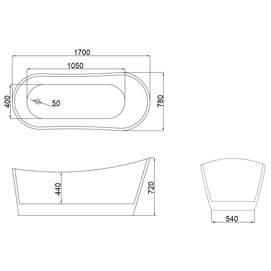 Ванна акриловая отдельностоящая белая Ceruttispa Gloria 170 CT10880 - изображение 5